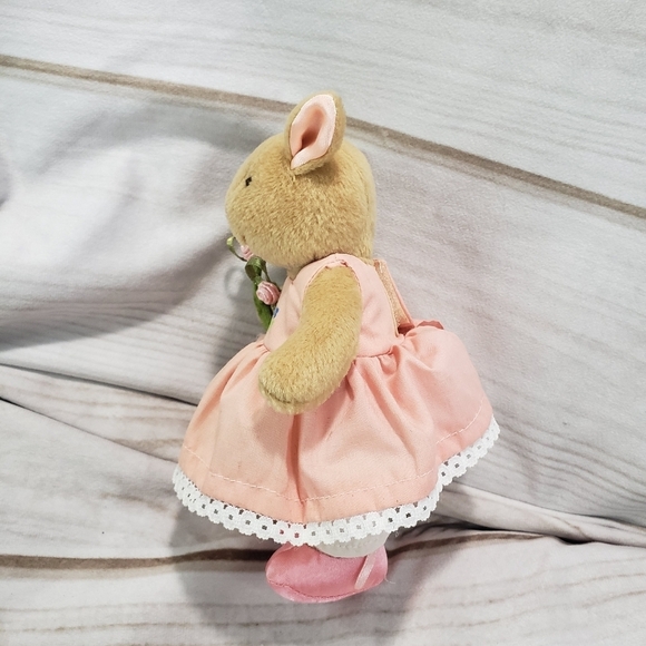 Rosie Rabbit Sylvia Long Mother Goose Plush Doll Mini Pink Floral 6 Inch 2000 - Picture 4 of 11